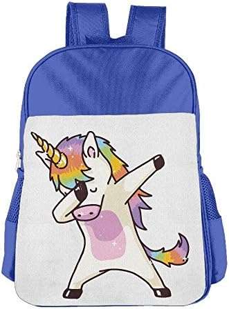 Faverlkujj Hip Hop Unicorn Rainbow School Backpack Children Shoulder Daypack Kid Lunch Tote Bags RoyalBlue
