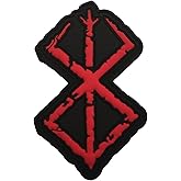 Berserk Rune Red Ancient Nordic Symbol Comic Manga Lover PVC Patch, Tactical Military Funny Hook and Loop Morale Patches PVC Patch for Bag, Molle Vest, Backpack, Clothing, DIY Applique, Hat, Jackets
