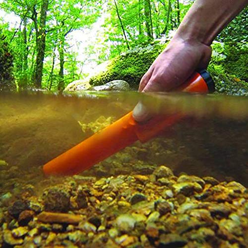 Efaster New Pro Pointer at Fully Waterproof Pinpointing Metal Detector, 360°Search Treasure Pinpointing Finder Probe with Safety Belt Holster for Adults and Kids (Orange)