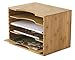 File Organizer Mail sorter, with Four Adjustable Dividers Natural Bamboo Wood Color by Intriom Bamboo Collection (File Organizer)