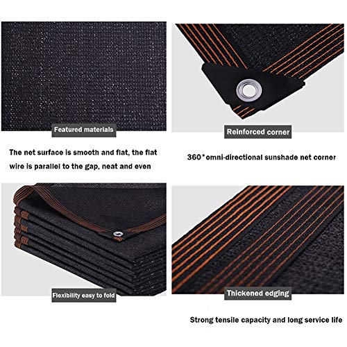 SYY Sonnensegel Schattennetz, Schwarze Markise Mit Sicherungsring, Sichtschutz Und Displayschutznetz (Size : 8x20m) – Bild 3