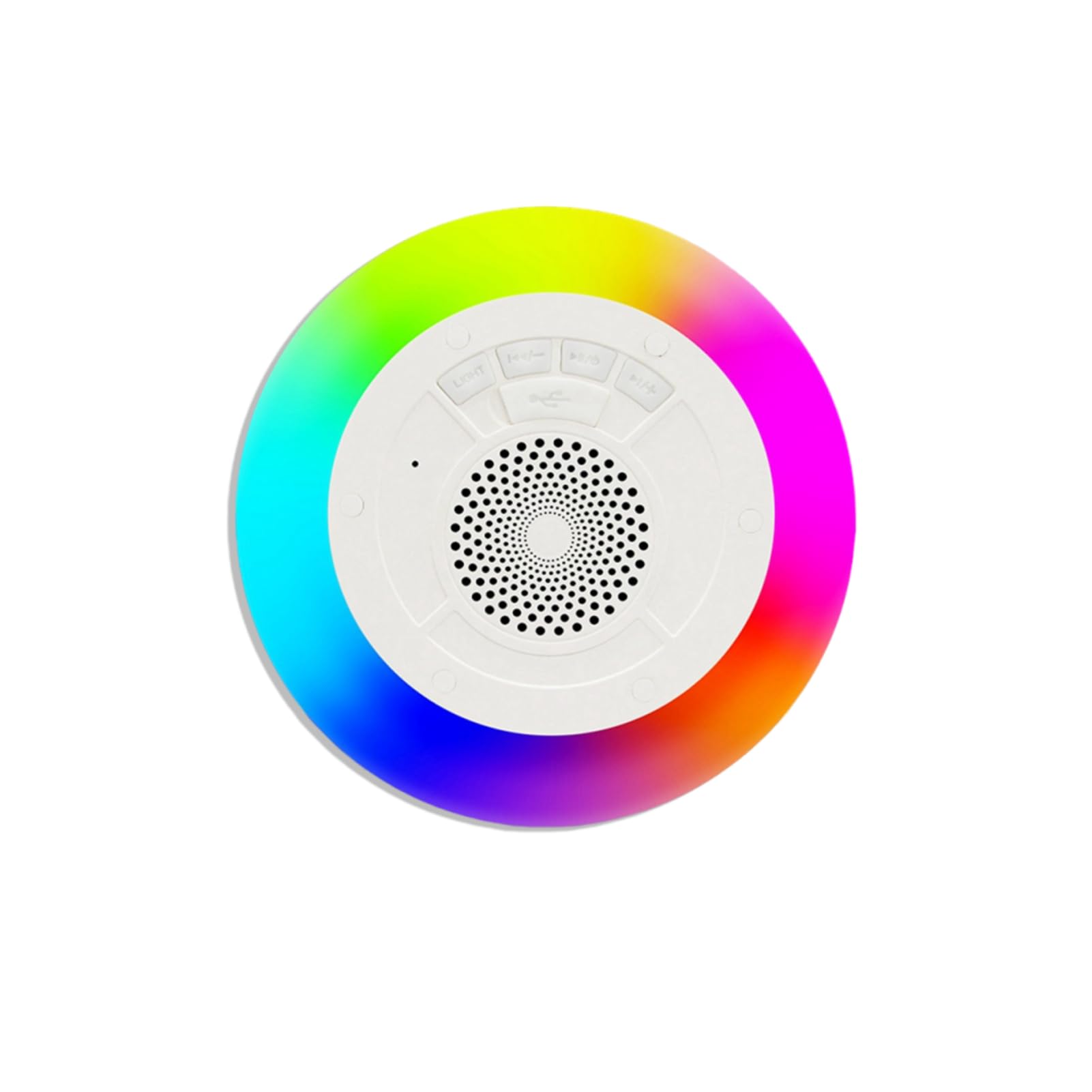 BT Portable IPX7 Waterproof Speaker with RGB Lights, Built in Mic Stereo Hands Free Floating Pool and Hot Tub Device for Shower Home Outdoor