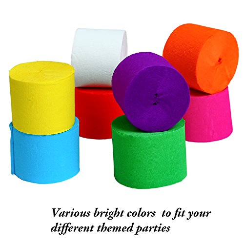 image for Aneco 92 Feet 16 Rolls Crepe Paper Streamers Party Streamer Paper Deco