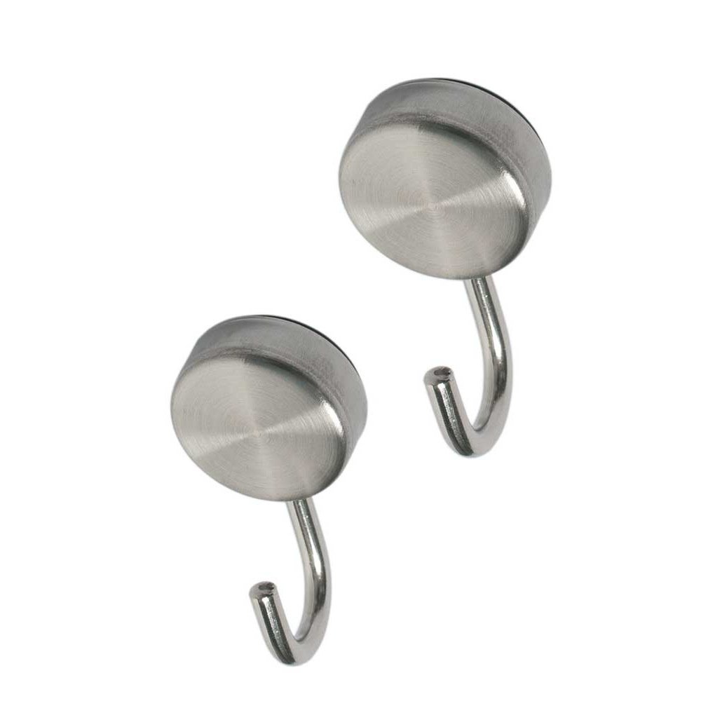 HAB & GUT -MC601-2 Strong Magnetic Stainless Steel Hooks, Hook Magnets with Anti-Slip Silicon, Ø: 1 inch, Wall hooks for Tea Towels or Clothes
