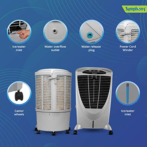 Symphony Winter+ Powerful Desert Air Cooler 56litres, Plus Air Fan, 4