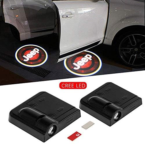 IHEX Auto 2pcs Replacement for Jeep Door Light Car Wireless Led Welcome Projector, Entry Welcome Laser Courtesy Lights Ground Ghost Shadow Light Lamp