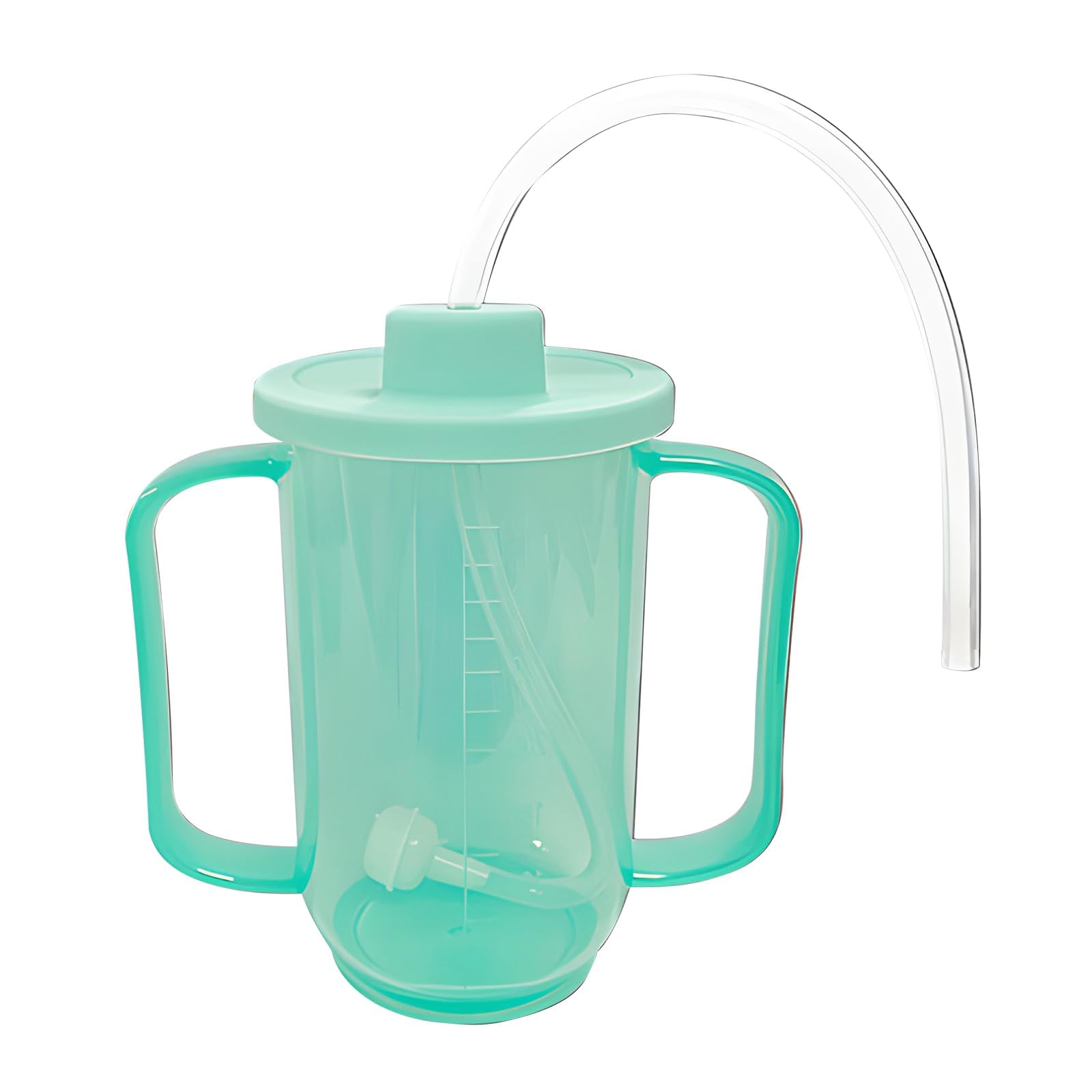 JIAHG Convalescent Drinking Sippy Cups with Extended Straw, Spill Proof Liquid Feeding Cup, Dysphagia Cup, Drinking Assistant Bottle Utensils for Elderly Disabled, Handicapped, Stroke, Parkinson Aids