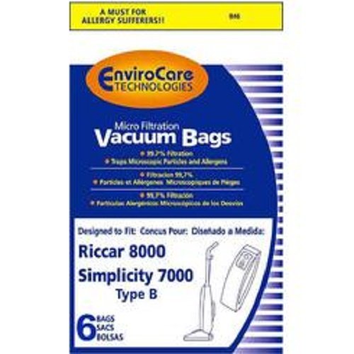 Riccar 8000 & 8900 Series Micro Filtration Type B Bags 6 Pk Generic Part # 846