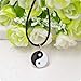 Pusheng Retro Charm Pendant Necklace Tibetan Silver Boho Black Rubber Cord Yin and Yang