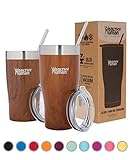 Healthy Human Insulated Stainless Steel Tumbler Cruisers - Travel Cup with Lid & Straw - Vacuum Double Walled Thermos - Idea for Coffee, Tea & Water 32 oz. Harvest Maple