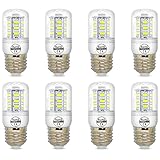 E27 5W White LED Light Bulb Lamp, Low Power Consumption, AC 110-120v, Cool White 6500K, E26 LED Corn Bulb, 40 Watts Replacement, Pack of 8 Units
