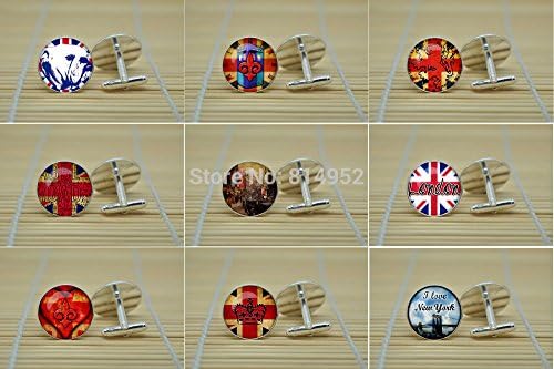 Pretty Lee (U Pick)9 Styles English Bulldog Jewelry Steampunk British Flag Cufflinks In Silver Glass Cabochon Cuff Links C1546