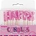 UNIQUE PARTY 34430 - Glitz Pink Happy Birthday Candles, Set of 13