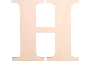 KOOCHOICE 12 Inch Wooden Letter, Smooth Surface Wood Letters for Wall Decor, 1/8 INCH Blank Unfinished Wooden Letters for Home Wall Decor DIY Painting Crafts(Letter H)