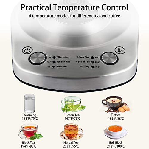 Gooseneck Electric Kettle Cusimax Coffee Kettle Tea Kettle Pour Over for Drip, 1000W with 6