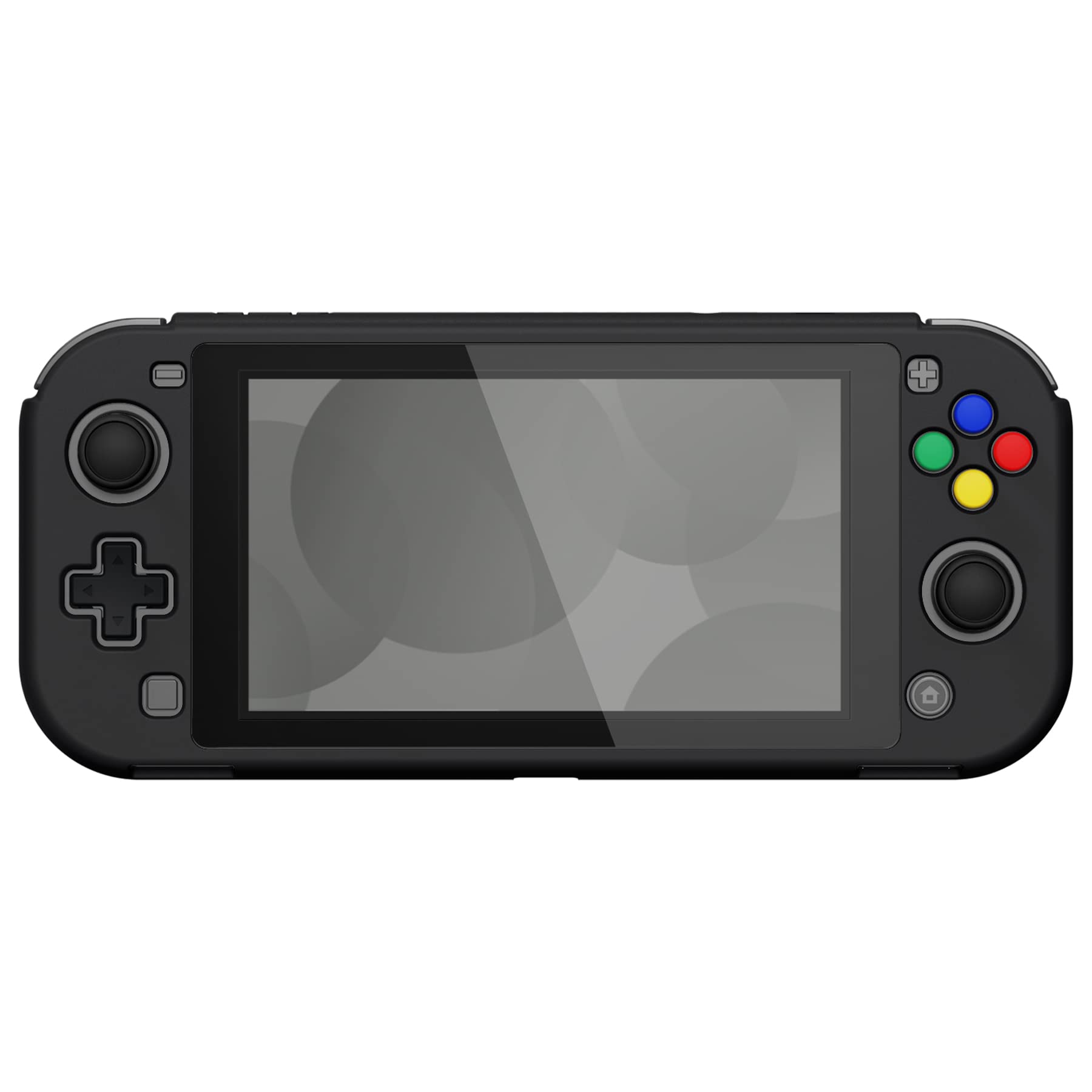 eXtremeRate PlayVital Black Protective Grip Case for Nintendo Switch Lite, Hard Cover Protector for Nintendo Switch Lite - Screen Protector & Thumb Grips & Buttons Caps Stickers Included