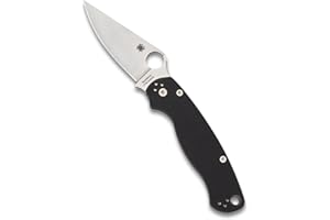 Spyderco Para Military 2 Folding Pocket Knife with 3.4" CPM S45VN Steel Blade and G-10 Handle - EDC Knife for Men and Women, Perfect for Hunting, Tactical, Camping, Survival - PlainEdge - C81GP2