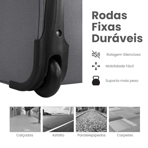 SANTINO Bolsa de Viagem Poliéster com Rodinhas Puxador Retrátil Amplo Espaço Alças Reforçadas Cadeado Leve Versátil Bordo