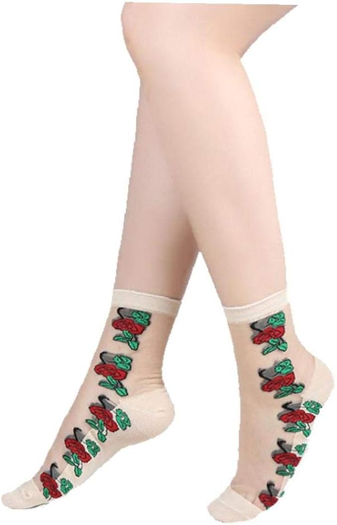 lankater 2pairs Femminile Comodo Nylon Pura Calze Modello Elegante Rose Caviglia Calze Per Mesh lankater 2pairs Femminile Comodo Nylon Pura Calze Modello Elegante Rose Caviglia Calze Per Mesh