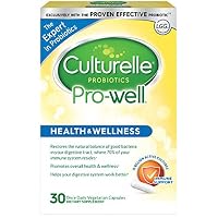 Culturelle Pro-Well Health & Wellness Daily Probiotic Dietary Supplement | Restores Natural Balance of Good Bacteria in Digestive Tract* | With the proven effective Probiotic | 30 Vegetarian Capsules