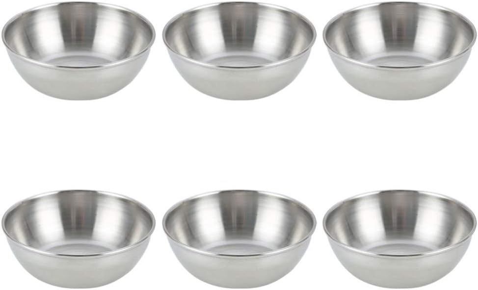 UPKOCH 6pcs Stainless Steel Condiment Cups Sauce Cups Portion cups Dip