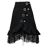 Women's Steampunk Gothic Clothing Vintage Cotton Lace Skirts Black Gypsy Hippie X-Large