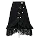 Women's Steampunk Gothic Clothing Vintage Cotton Lace Skirts Black Gypsy Hippie Medium