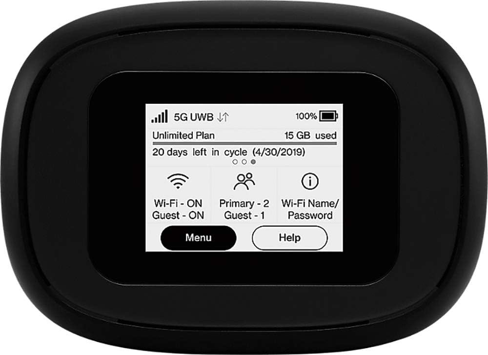 Inseego Verizon 5G and 4G LTE MiFi M1000 Hotspot | Connect up to 15 WiFi Devices and 1 Wired | Great for Remote Workers | Wi-Fi 2.4 GHz & 5 GHz | All Day Long Lasting Battery