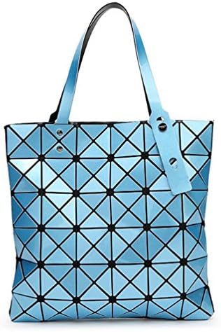 Women Diamond Lattice Tote 6*6 Geometry Crossbody Bag Fold Handbags