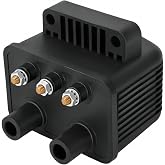 NEWHOW Ignition Coil 53-434 3 Ohm 12V Single Fire for Harley | OEM 53-434; Harley Sportster XL Dyna Softail Touring; Evo Twin Cam 1984-2003; 3-ohm single fire 12V; black coil 2-wire