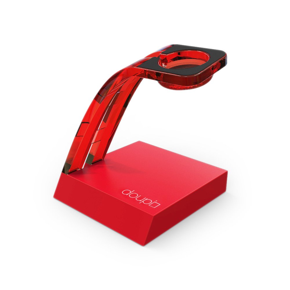 doupi Design Docking Station for Apple Watch Series 1 2 3 4 Charging Table Stand Holder Dock, red