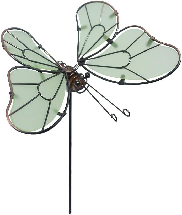 FANN 2 Pack Butterfly Dance Garden Stakes Decor Glow in Dark Metal Yard Art Indoor Outdoor Lawn Pathway Patio Ornaments 7" x 15": Garden & Outdoor