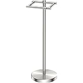 FORIOUS Toilet Paper Holder Wall Mount, Stainless Steel Rustproof Double Post Pivoting Tissue Roll Holder for Bathroom, Commercial Toilet Paper Dispenser Toilet Paper Holder Stand, Brushed Nickel