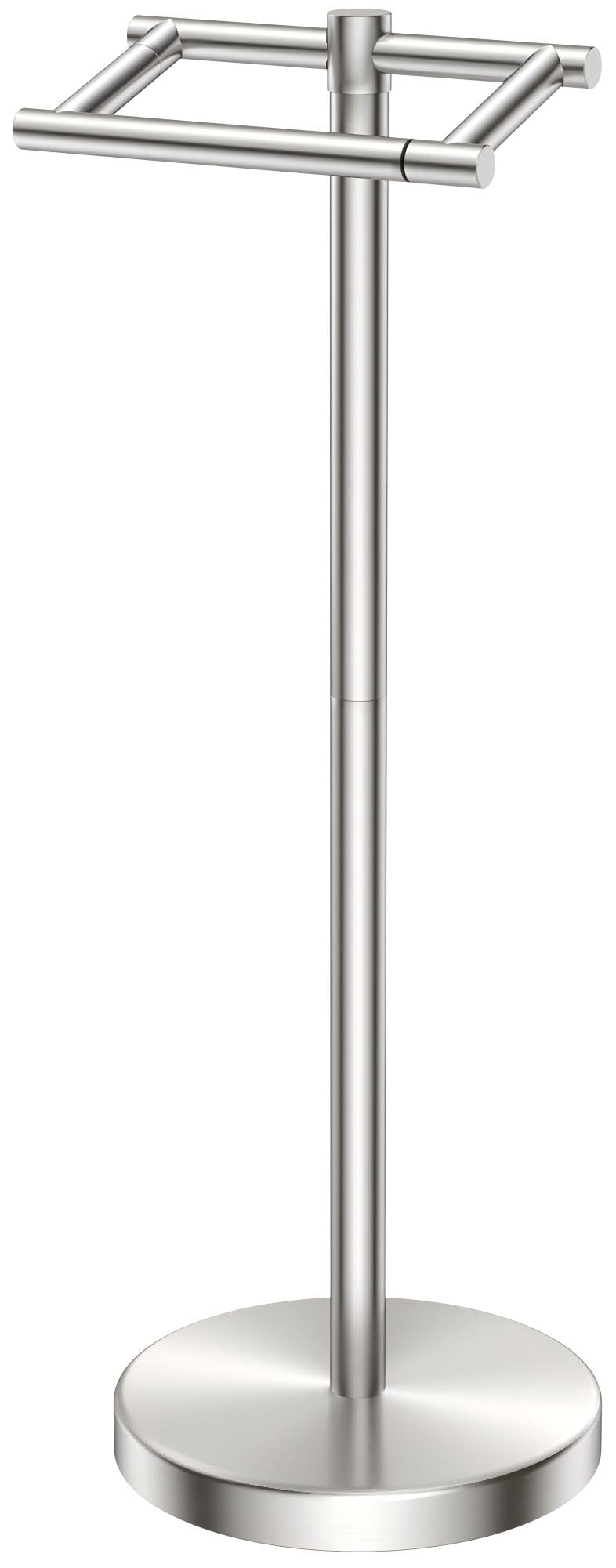 FORIOUS Toilet Paper Holder Wall Mount, Stainless Steel Rustproof Double Post Pivoting Tissue Roll Holder for Bathroom, Commercial Toilet Paper Dispenser Toilet Paper Holder Stand, Stainless Steel Image