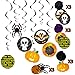 Spooktacular Creations 57 Pieces Halloween Party Swirl Ceiling Hanging and Wall Witches Bats Spider Skull Swirl Hanging Cards Decorations Indoor