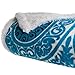 Bedford Home Printed Coral Soft Fleece Sherpa Throw Blanket, Blue