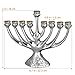 Unomor Hanukkah Menorahs with 9 Branches, Sliver Chanukah Menorah, Resin Made with Metal Cover