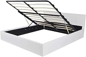 vidaXL Cama Canapé Almacenaje Abatible Hidráulica Cuero Artficial