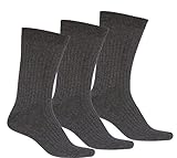 Sakkas Men's Cotton Blend Ribbed Dress Socks, 10-13 - Grey 3-pack