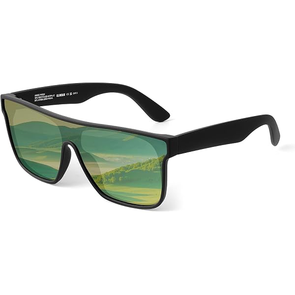 RAVI EYEWEAR Polarized Shield Sunglasses - UV400 Protection, TR90 Frame, Unisex Flat Top Design