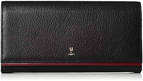 You By Ungaro UULW8FT2 Long Wallet, Sofia Cowhide Leather, Gourd Shape, Scratch Resistant, Double Button Type, Bi-Color, Polka Dot Pattern Back Fabric