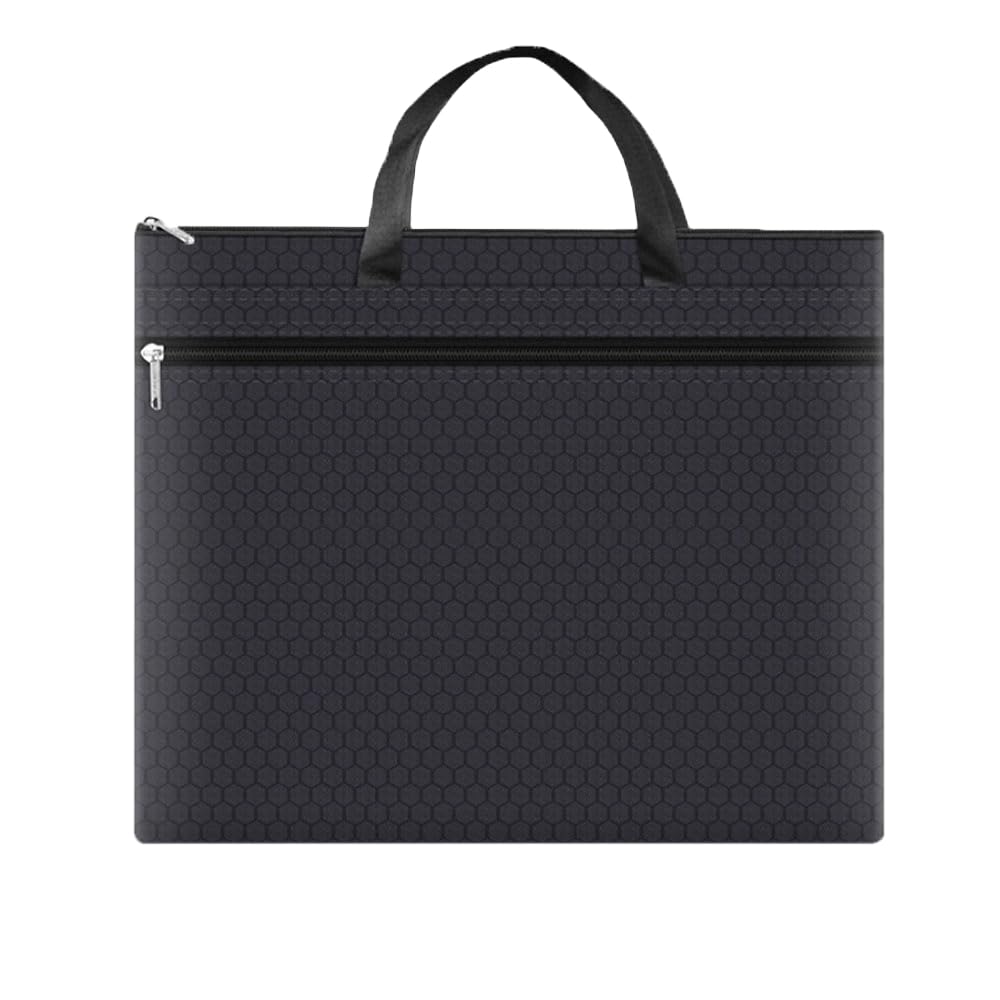 Oaygat A3 Portable Document Bag - Large Capacity Zipper Art Portfolio Case, Waterproof Oxford Cloth File Organizer for Business, Office, Travel