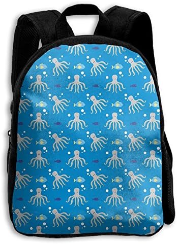 HFIUH5 Colorful Cute Octopus Printing Backpack School Book Bag Boys Girls Daypack Travel Bag For Kids
