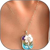 Mexegy Vintage Gold Enamel Flower Pendant Necklace for Women,Colored Drip Oil Floral Collarbone Statement Necklace,Trendy Party Banquet Jewelry Accessories Gift