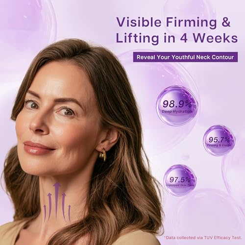 VRAIKO SADOER Gua Sha Neck Cream, Firming Cream for Neck & Jawline Lifting with Double Massage Rollers, Décolleté Moisturizer for Fine Lines, Elasticity and Hydration, 3.8 oz