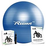 Reehut Anti-Burst Core Exercise Ball with Pump & Ebook for Yoga, Balance, Workout, Fitness- 45cm 55cm 65cm 75cm 85cm
