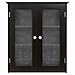Best Choice Products Bathroom Wooden Wall Mounted Medicine Cabinet Organization Storage Space Saver w/ 3 Shelves, Tempered Glass Double Doors, Double Plated Knobs, Espresso Brown