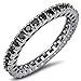 Oxford Diamond Co Eternity Wedding Band Black Cubic Zirconia .925 Sterling Silver Band 4-12