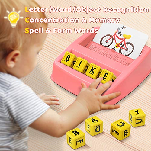NARRIO Educational Toys for 3 4 5 Year Old Girls Gifts, Matching Letter Spelling Games Learning Toys for Kids Ages 3 4 5, Birthday Easter Gifts for 3-6 Year Old Girls Toddler Toys Age 2-4