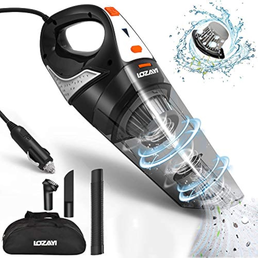 Car Vacuum,LOZAYI High Power DC 12V 5000PA Stronger Suction Cleaner Wet